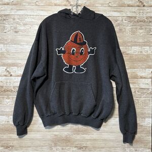 Vintage Jerzees Syracuse Orange Pullover Hoodie Mens XL Gray Logo College